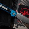 Microtech Knives LUDT Gen III Stonewash Tanto w/ Blue Handle 1136-10BL