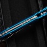 Microtech Knives LUDT Gen III Stonewash Tanto w/ Blue Handle 1136-10BL