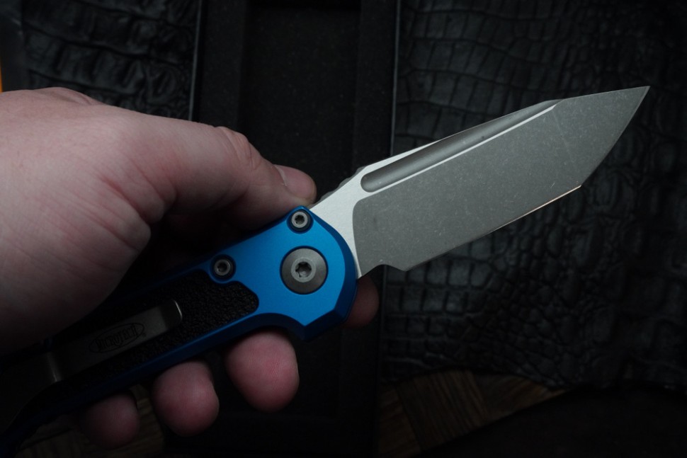 Microtech Knives LUDT Gen III Apocalyptic Tanto w/ Blue Handle 1136-10APBL