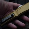 Microtech Knives Combat Troodon Gen III Apocalyptic Double Edge w/ Tan Handle 1142-10APTA