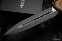 Microtech Knives Combat Troodon Gen III Apocalyptic Double Edge w/ Tan Handle 1142-10APTA