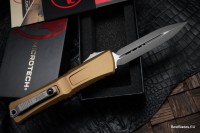 Microtech Knives Combat Troodon Gen III Apocalyptic Double Edge w/ Tan Handle 1142-10APTA