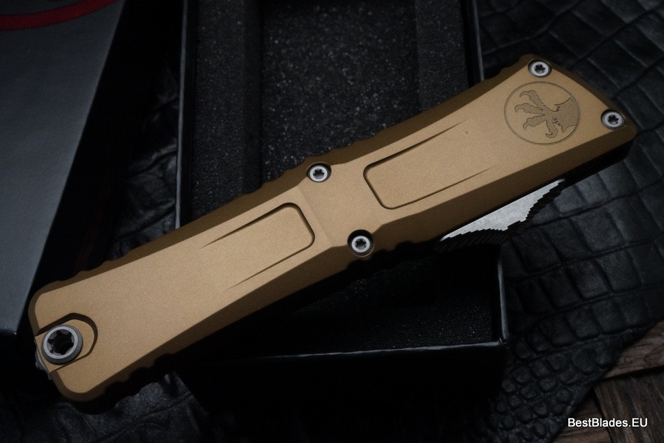 Microtech Knives Combat Troodon Gen III Apocalyptic Double Edge w/ Tan Handle 1142-10APTA