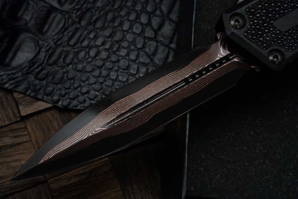 Microtech - Marfione Select Scarab 2 Gen 3 Baker Forge D/E w/ Stingray Inlaid Handle 1280-16MS1
