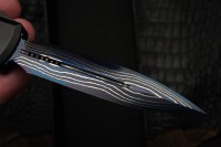 Microtech Marfione Select Ultratech ZBP D/E Blue Baker Forge IceStorm w/ Hefted Black Handle &amp; Blue Accents 1122-16MS2