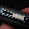 Microtech Marfione Select Ultratech ZBP D/E Blue Baker Forge IceStorm w/ Hefted Black Handle & Blue Accents 1122-16MS2