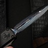Microtech Marfione Select Ultratech ZBP D/E Blue Baker Forge IceStorm w/ Hefted Black Handle & Blue Accents 1122-16MS2