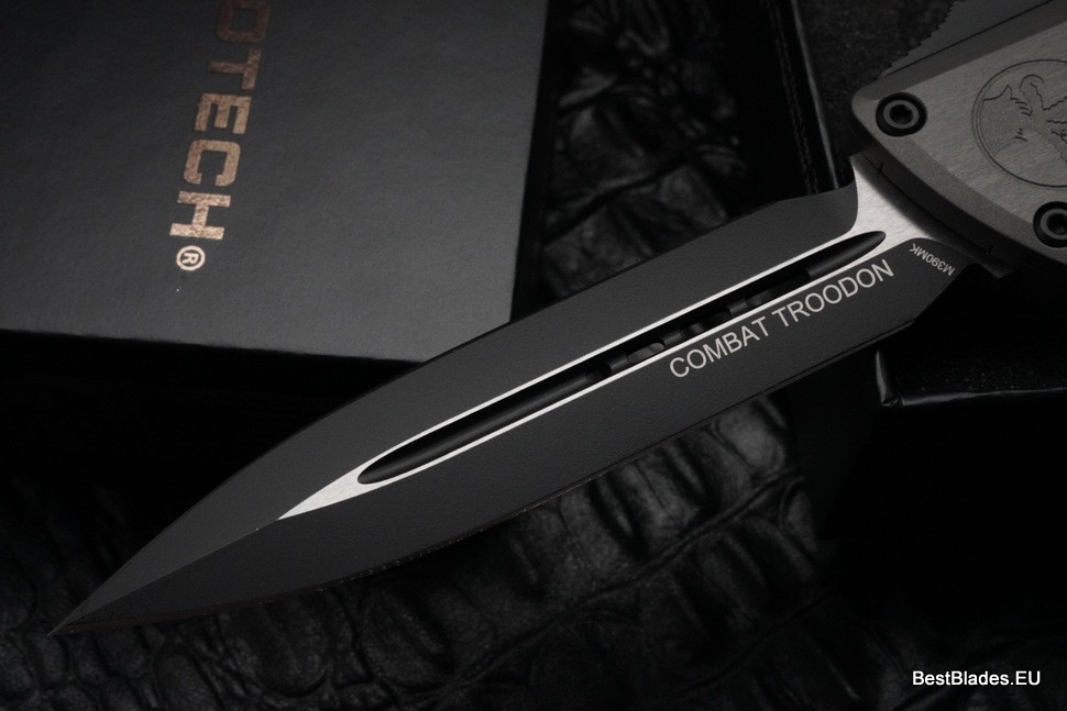 Microtech Knives Combat Troodon Gen III Natural Clear w/ Black Double Edge 1142-1NC