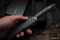 Microtech Knives Combat Troodon Gen III Natural Clear w/ Black Double Edge 1142-1NC