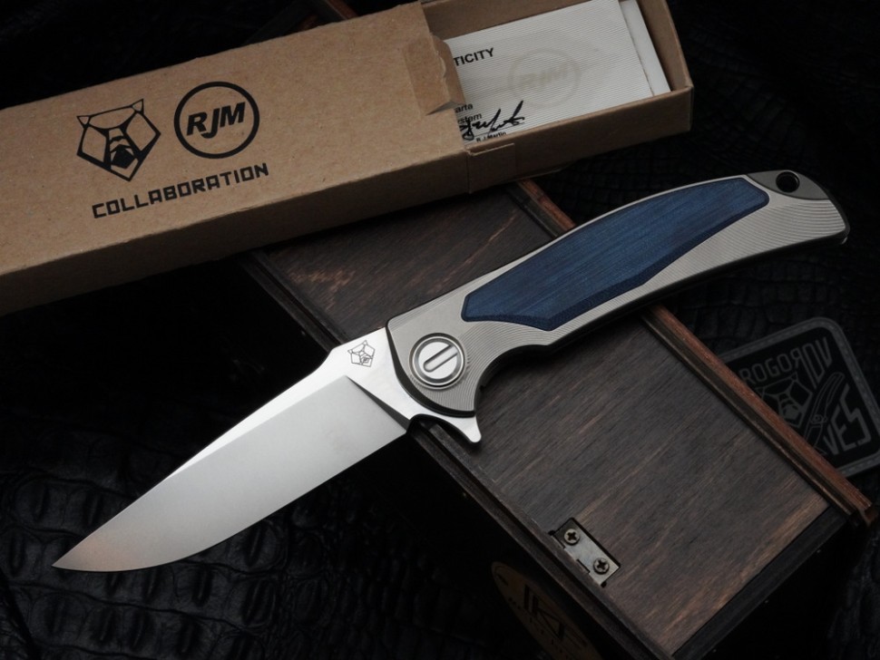 Shirogorov / RJ Martin ROK - S90V - Jeans Micarta
