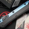 Microtech Glykon DLC Bayonet Part Serrated w/ Blue Anodized Accents Signature Series 184-2DLCBL