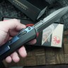 Microtech Glykon DLC Bayonet Part Serrated w/ Blue Anodized Accents Signature Series 184-2DLCBL