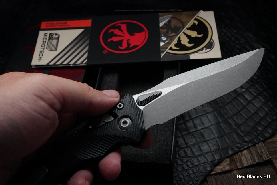Microtech Amphibian RAM LOK Black Fluted G-10 & Apocalyptic M390MK 137RL-10APFLGTBK
