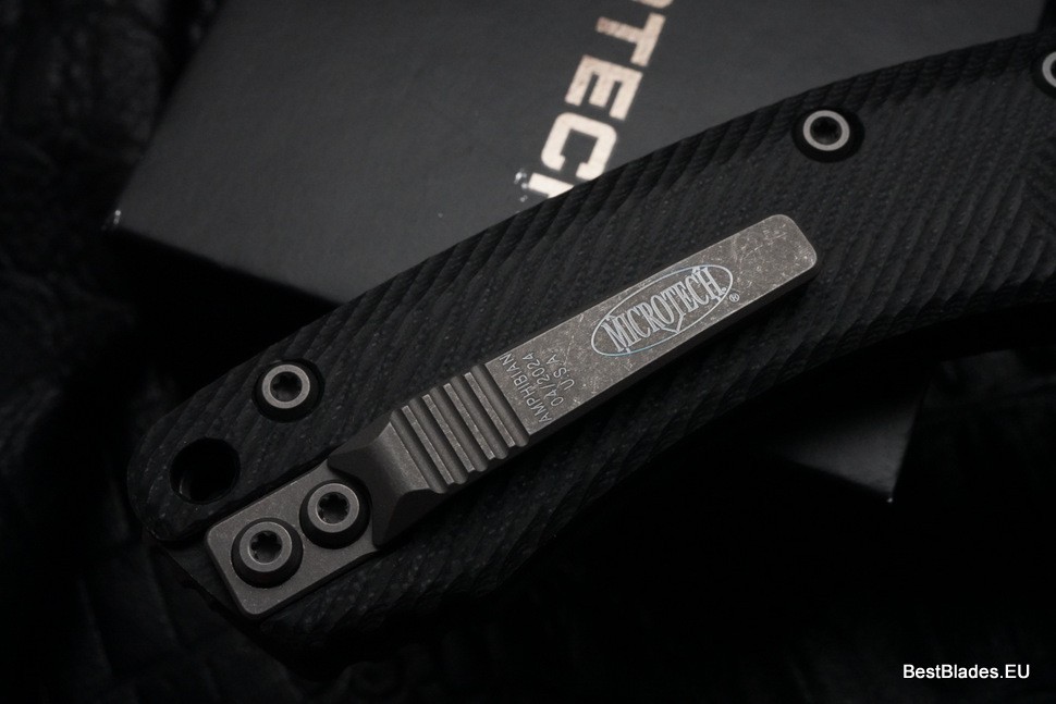 Microtech Amphibian RAM LOK Black Fluted G-10 & Apocalyptic M390MK 137RL-10APFLGTBK