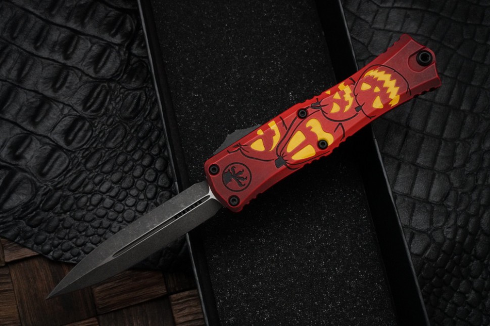 Microtech Knives Mini Hera Jack-o'-Lantern Halloween D/E M390MK Signature Series 1702M-1HWJLS