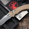 Microtech Amphibian RAM LOK Tan Fluted G-10 & Partial Serrated Apocalyptic M390MK 137RL-11APFLGTTA