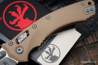Microtech Amphibian RAM LOK Tan Fluted G-10 &amp; Partial Serrated Apocalyptic M390MK 137RL-11APFLGTTA