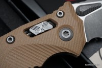 Microtech Amphibian RAM LOK Tan Fluted G-10 &amp; Partial Serrated Apocalyptic M390MK 137RL-11APFLGTTA