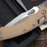 Microtech Amphibian RAM LOK Tan Fluted G-10 & Partial Serrated Apocalyptic M390MK 137RL-11APFLGTTA