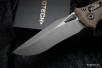 Microtech Amphibian RAM LOK Tan Fluted G-10 &amp; Apocalyptic M390MK 137RL-10APFLGTTA