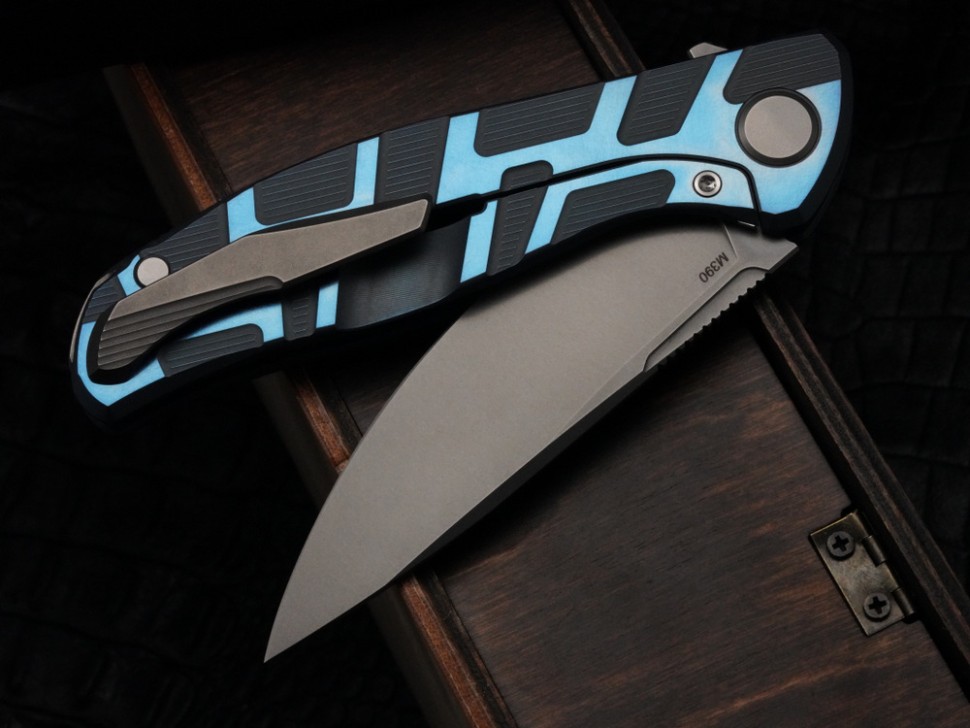 Shirogorov F95 T BLUE (M390, Ti, MRBS)
