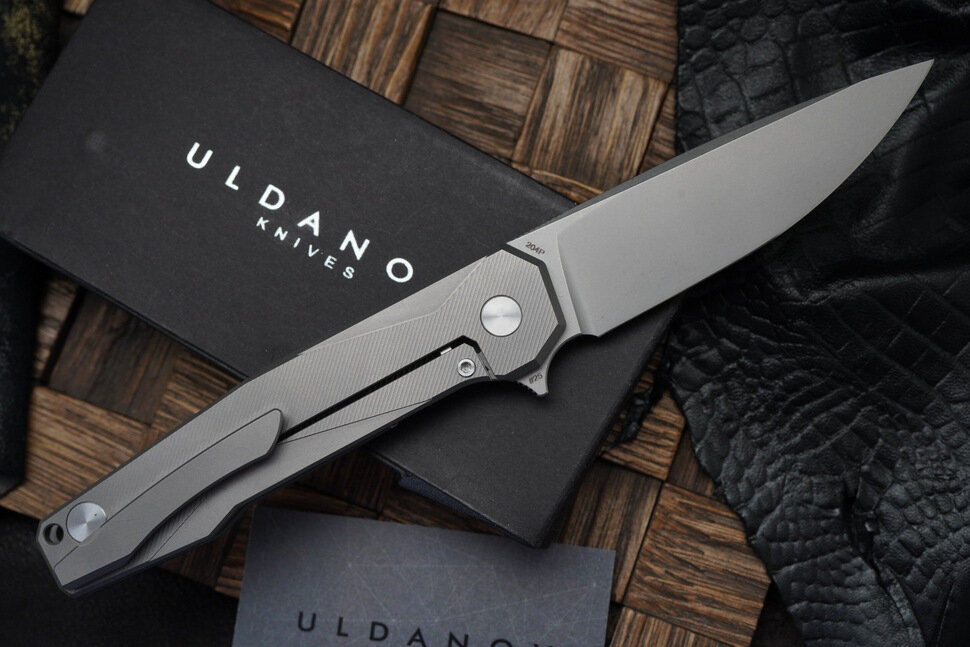 Uldanov R1 custom knife #25 (204P, Ti, Timascus)