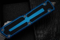 Microtech Scarab 2 Gen 3 Blue Handles w/ S/E Spine Fluted Apocalyptic M390MK 1278-10APBL