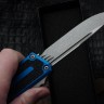 Microtech Scarab 2 Gen 3 Blue Handles w/ S/E Spine Fluted Apocalyptic M390MK 1278-10APBL