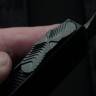 Microtech Marfione Select Ultratech ZBP D/E Baker Forge TigerMai w/ Hefted Black Handle & DLC Accents 1122-16MS1