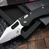 Microtech Knives Manual Stitch RAM LOK Fluted Black G-10 & Partial Serrated M390MK 169RL-11FLGTBK