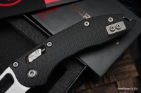 Microtech Knives Manual Stitch RAM LOK Fluted Black G-10 &amp; Partial Serrated M390MK 169RL-11FLGTBK