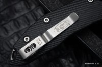 Microtech Knives Manual Stitch RAM LOK Fluted Black G-10 &amp; Partial Serrated M390MK 169RL-11FLGTBK