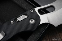 Microtech Knives Manual Stitch RAM LOK Fluted Black G-10 &amp; Partial Serrated M390MK 169RL-11FLGTBK