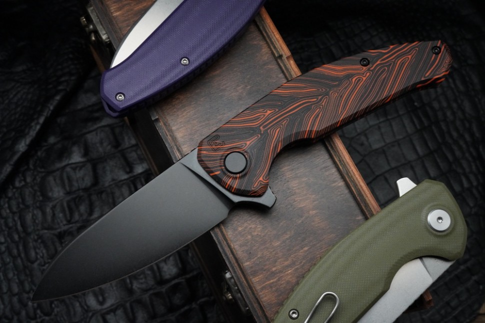 CKF Echo Natriks ORANGE-BLACK (S35VN, G10, Pozdnyakov Design)