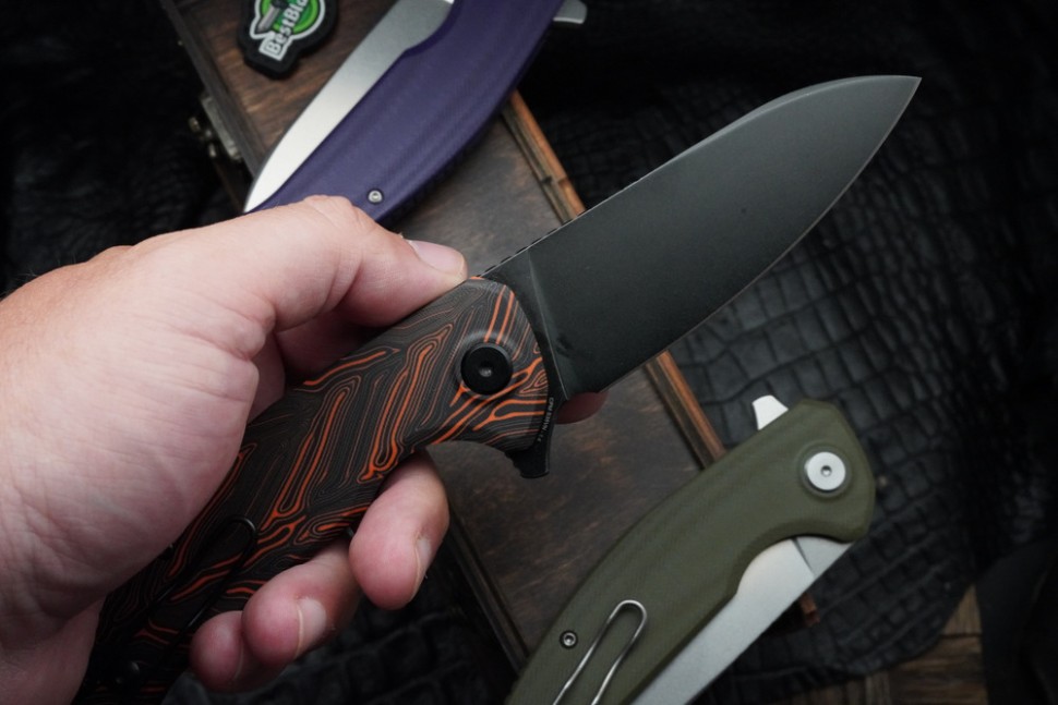 CKF Echo Natriks ORANGE-BLACK (S35VN, G10, Pozdnyakov Design)