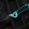 Microtech Knives LUDT Gen III Black Tanto w/ Turquoise Handle 1136-1TQ