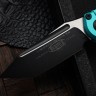 Microtech Knives LUDT Gen III Black Tanto w/ Turquoise Handle 1136-1TQ