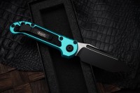 Microtech Knives LUDT Gen III Black Tanto w/ Turquoise Handle 1136-1TQ