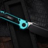 Microtech Knives LUDT Gen III Black Tanto w/ Turquoise Handle 1136-1TQ