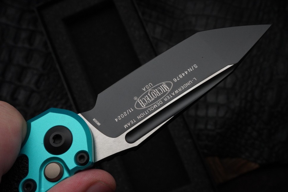 Microtech Knives LUDT Gen III Black Tanto w/ Turquoise Handle 1136-1TQ