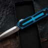 Microtech Scarab 2 Gen 3 D/E Stonewash Standard w/ Blue Handle 1280-10BL