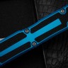 Microtech Scarab 2 Gen 3 D/E Stonewash Standard w/ Blue Handle 1280-10BL