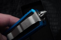 Microtech Scarab 2 Gen 3 D/E Stonewash Standard w/ Blue Handle 1280-10BL