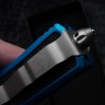Microtech Scarab 2 Gen 3 D/E Stonewash Standard w/ Blue Handle 1280-10BL