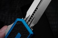 Microtech Scarab 2 Gen 3 D/E Stonewash Standard w/ Blue Handle 1280-10BL