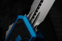 Microtech Scarab 2 Gen 3 D/E Stonewash Standard w/ Blue Handle 1280-10BL